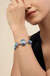Buy_Isharya_Blue Crystals Enamel Cuff Bracelet_Online_at_Aza_Fashions