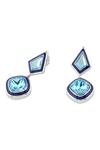 Isharya_Blue Crystals Drop Earrings _Online_at_Aza_Fashions