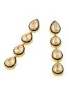 Buy_Isharya_Gold Plated Crystals Drop Earrings_Online_at_Aza_Fashions