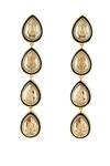 Shop_Isharya_Gold Plated Crystals Drop Earrings_at_Aza_Fashions