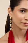 Shop_Isharya_Gold Plated Crystals Drop Earrings_Online_at_Aza_Fashions