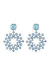 Shop_Isharya_Blue Crystals Cosmic Flair Drop Earrings_at_Aza_Fashions