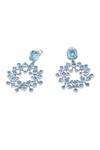 Isharya_Blue Crystals Cosmic Flair Drop Earrings_Online_at_Aza_Fashions