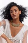 Shop_Aulerth_Green Gulmohar Springtime Choker Necklace _Online_at_Aza_Fashions