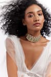 Buy_Aulerth_Green Gulmohar Springtime Choker Necklace _at_Aza_Fashions