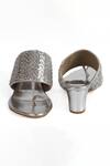 Irasoles_Silver Sequins, Cut Work Cutdana Kolhapuri Block Heels _Online