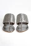 Buy_Irasoles_Silver Sequins, Cut Work Cutdana Kolhapuri Block Heels _Online