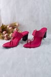 Buy_Irasoles_Pink Applique Hot Kolhapuri Block Heels _at_Aza_Fashions