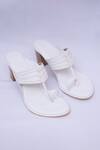 Shop_Irasoles_White Applique Kolhapuri Block Heels _at_Aza_Fashions