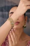 Paisley Pop_Multi Color Stones, Metallic Thread Multicolor Jadau Bangles Set Of 4 _Online_at_Aza_Fashions