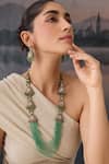 Buy_Paisley Pop_Green Polki Bead Layered Necklace And Earring Set _Online_at_Aza_Fashions