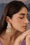 Buy_Paisley Pop_Gold Plated Kundan Beaded Cutwork Jhumkas _Online_at_Aza_Fashions