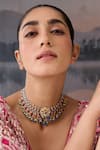 Buy_Paisley Pop_Blue Floral Layered Stone Choker _Online_at_Aza_Fashions