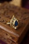 Shop_Paisley Pop_Blue Kundan Stone Adjustable Ring _Online_at_Aza_Fashions