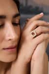 Buy_Paisley Pop_Red Kundan Stone Embellished Ring _at_Aza_Fashions