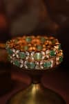 Riana Jewellery_Green Stones Floral Embellished Bangle Set_Online_at_Aza_Fashions