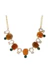 Shop Tad Accessories Yellow Stones Embellished Choker at Aza Fashions Shop_Tad Accessories_Yellow Stones Embellished Choker _at_Aza_Fashions
