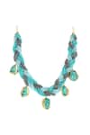 Shop_Tad Accessories_Blue Stones, Beads Embellished Choker _at_Aza_Fashions