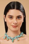Buy_Tad Accessories_Blue Stones, Beads Embellished Choker _at_Aza_Fashions