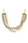 Buy_Tad Accessories_Multi Color Pearls Embellished Choker _at_Aza_Fashions
