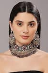 Buy_Tad Accessories_Red Stones, Beads Kundan Embellished Choker Set _at_Aza_Fashions