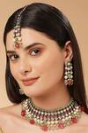 Buy_Tad Accessories_Multi Color Beads Kundan Choker Set _at_Aza_Fashions