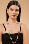 Buy_Tad Accessories_Multi Color Multicolor Stone Embellished Long Necklace _at_Aza_Fashions