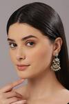 Buy_TAD Accessories_Gold Plated Kundan Double Chand Earrings _at_Aza_Fashions