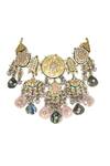 Shop_TAD Accessories_Multi Color Lace, Stones Kundan Embellished Necklace Set _Online_at_Aza_Fashions