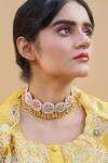 Buy_Kanyaadhan By Dhirajaayushi_Multi Color Bloom Choker Necklace _at_Aza_Fashions