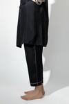 Shop_Anmol Kakad_Black Silk Mirrors, Embroidery V-neck Tassel Kurta And Pant Set _Online_at_Aza_Fashions