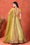 Shop_Soniya G_Yellow Foil Metal Scoop Work Kalidar Lehenga Set _at_Aza_Fashions