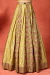 Buy_Soniya G_Yellow Foil Metal Scoop Work Kalidar Lehenga Set _Online_at_Aza_Fashions