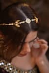 Amaara Jewels_Gold Plated Polki Floral Mathapatti _Online_at_Aza_Fashions
