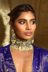 Buy_Amaara Jewels_Multi Color Diamonds, Stones Navratna Sitara Choker Necklace Set _at_Aza_Fashions