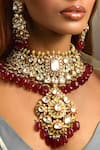 Amaara Jewels_Red Rhinestones, Stones Designer Kundan Ruby Necklace Set _at_Aza_Fashions