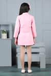 Shop_The Little Celebs_Pink Crepe Tassels Embellished Blazer And Skirt Set _at_Aza_Fashions