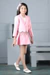 Buy_The Little Celebs_Pink Crepe Tassels Embellished Blazer And Skirt Set _Online_at_Aza_Fashions