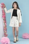 Buy_The little celebs_White Tweed Blazer And Shorts Set _Online_at_Aza_Fashions