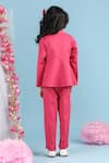 Shop_The little celebs_Pink Imported Crepe Embellished Bow Peplum Top And Pant Set _at_Aza_Fashions