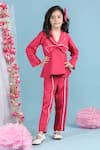Shop_The little celebs_Pink Imported Crepe Embellished Bow Peplum Top And Pant Set _Online_at_Aza_Fashions
