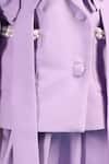Shop_The Little Celebs_Purple Crepe Pearls Lilac Bow Embellished Blazer And Skirt Set _Online_at_Aza_Fashions