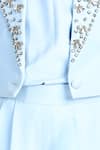 The Little Celebs_Blue Crepe Stones Ice Embellished Pant Set _Online_at_Aza_Fashions