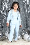 Buy_The Little Celebs_Blue Crepe Stones Ice Embellished Pant Set _Online_at_Aza_Fashions