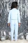 Shop_The Little Celebs_Blue Crepe Stones Ice Embellished Pant Set _at_Aza_Fashions