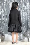 Shop_The Little Celebs_Black Tweed, Crepe, Satin Coat And Balloon Skirt Set _at_Aza_Fashions