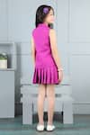 Shop_The little celebs_Purple Imported Crepe Sailor Collar Waistcoat And Pleated Skirt _at_Aza_Fashions
