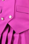 The little celebs_Purple Imported Crepe Sailor Collar Waistcoat And Pleated Skirt _at_Aza_Fashions