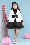Buy_The Little Celebs_Black Crepe Bows Coat And Frill Dress Set _at_Aza_Fashions