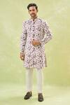 Buy Arihant Rai Sinha White Silk, Velvet Embroidery Wine Sherwani And Pant Set at Aza Fashions Buy_Arihant Rai Sinha_White Silk, Velvet Embroidery Wine Sherwani And Pant Set _at_Aza_Fashions